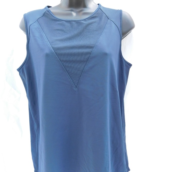 lululemon athletica Tops - LULULEMON NAVY BLUE SLEEVELESS MESH TRIM TOP